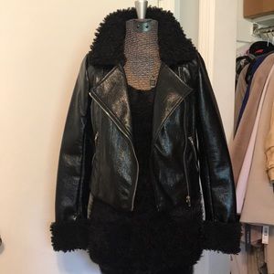 Black PU moto jacket PYL size 2